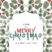 Ornement En Céramique Élégant Feuilles d'or Joyeux Noël Photo