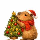 Mug Capybara de Noël décorant l'arbre