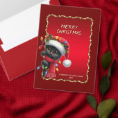 Christmas Black Cat Holiday Party Invitation (Personnalisez la collection de ce créateur indépendant.)