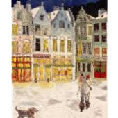 Poster Marché de Noël Belgique Aquarelle d'inspiration ré