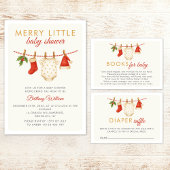 Carte D'accompagnement Noël Joyeux Petit Baby shower Déchet Raffle