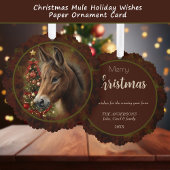 Cartes Pour Fêtes Annuelles Joyeux Noël Arbre Mule Equine Personnalisé