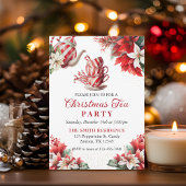 Christmas Poinsettia Tea Party Flat Menu
