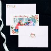 Sticker Rond Botanique de Noël Poinsettia