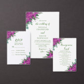 Menu Mariage Fleurs de Poinsettia violet de Noël (Personnalisez la collection de ce créateur indépendant.)