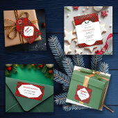 Mug Monogramme et gros flocon blanc sur rouge