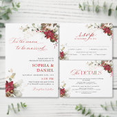 Programme de mariage floral rouge de Noël (Personnalisez la collection de ce créateur indépendant.)
