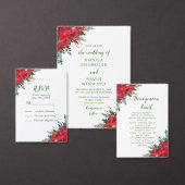 Save The Date Noël Rouge Poinsettia Fleurs Mariage (Personnalisez la collection de ce créateur indépendant.)