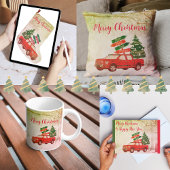 Tampon Auto-encreur Rouge Chic Rustique Script Noël Adresse de retour