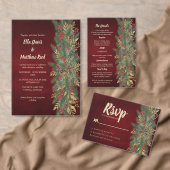 Programme de mariage plié botanique de Noël élégan (Personnalisez la collection de ce créateur indépendant. )