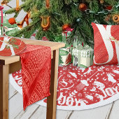 Jupon De Sapin En Molleton Noël personnalisé Red Reindeer Forest