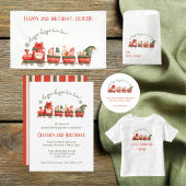 Papier Cadeau All Aboard Train Watercolor Santa Party Express