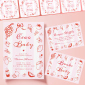 Invitation Ciao Baby Italien main tiré Baby shower citron