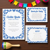 Cielito Lindo Bold Blue Geometric RSVP Card