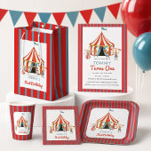 Invitation Anniversaire Cirque Chapiteau Rouge Ble