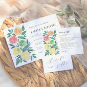 Serviette En Papier Aquarelle moderne Citrus Anniversaire