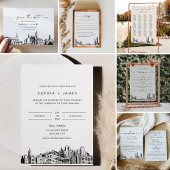 Houston Skyline Wedding Save the Date Kaart