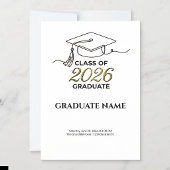 Class of 2026 Graduation Invitation Gold and Black