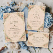 Cartons Réponse Classic Blush Rose Arch Wedding