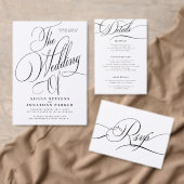 Invitations En Vélin Élégant scénario calligraphie classique superposit (Personnalisez la collection de ce créateur indépendant. )