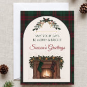 Étiquette de cadeau à carreaux de Noël classique
