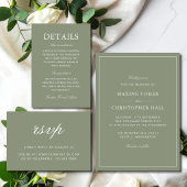 Programme Mariage Classique Vert Poussiéreux Script