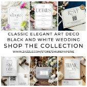Élégant Code QR RSVP Noir Blanc Mariage Script