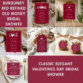 Invitation Classy Elegant Burgundy That's Amore Bridal Shower