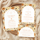 Romantic Fall Floral Wedding Bedankkaart