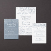 Menu Boho bleu Boho à double face Mariage Floral Boisso (Personnalisez la collection de ce créateur indépendant.)