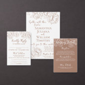 Sticker Rond Boho Moderne Mocha Mousse Elégant Mariage Rustique (Personnalisez la collection de ce créateur indépendant.)