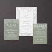 Menu Boho vert Boho à double face Boisson Mariage à fle (Personnalisez la collection de ce créateur indépendant.)