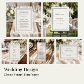 Programme de Mariage Classique Formel Cadre Écru