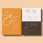 Programme de mariage à l'esperluette de monogramme