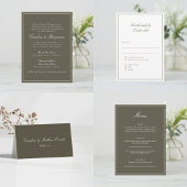 Carte De Remerciements Classic Script Elegant Wedding Custom Olive