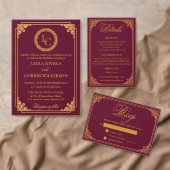 Invitations En Acrylique Classic Gold Frame Royal Monogram Wedding (Personnalisez la collection de ce créateur indépendant. )