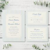 Invitation Mariage Rayures Bleu Clair Classique (Personnalisez la collection de ce créateur indépendant.)