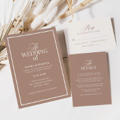 Invitation Classic Luxe | Brown Neutral RSVP QR Code Wedding