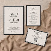 Save The Date Old Money Classy Timeless Black Cream Wedding (Personnalisez la collection de ce créateur indépendant. )