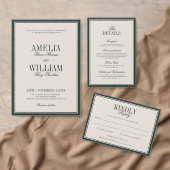 Carte de réponse QR Mariage Argent Classique Vert (Personnalisez la collection de ce créateur indépendant. )