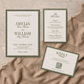 Cartons Réponse Mariage Vert Olive Classique de l'Argent Ancien (Personnalisez la collection de ce créateur indépendant. )