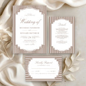 Numéro De Table Mariage Rayé Brun Classique Moka