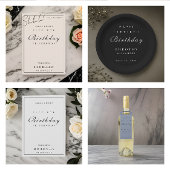 Feuille De Papier Cadeau Script d'anniversaire minimaliste moderne