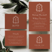 Save The Date Cimetière Monogram Classic Terracotta