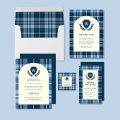 Assiettes En Carton Monogramme Marine Bleu Plaid Baby Boy Douche