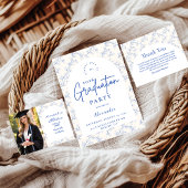 Cartons Réponse Porcelaine Classique Bleue Fête de Remise des Dipl