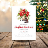 Cartes Pour Fêtes Annuelles Poinsettias rouges & Foliage vert Noël