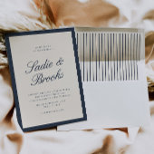 Poster Plan de table de mariage Navy & Ecru Classic Scrip