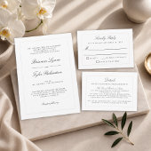 Invitation Noir et Blanc Classique Simple Mariage élégant