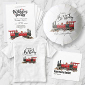 Autocollant rectangulaire d'anniversaire de train